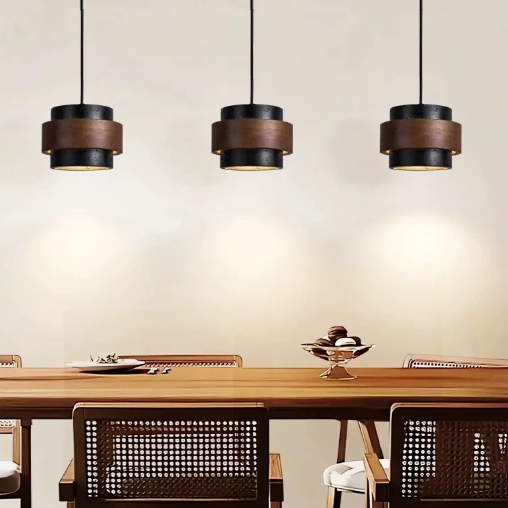 Black Travertine Pendant Light