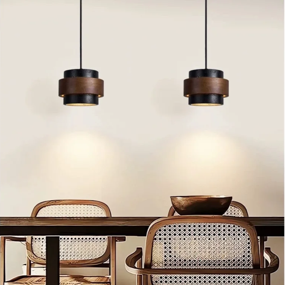 Black Travertine Pendant Light